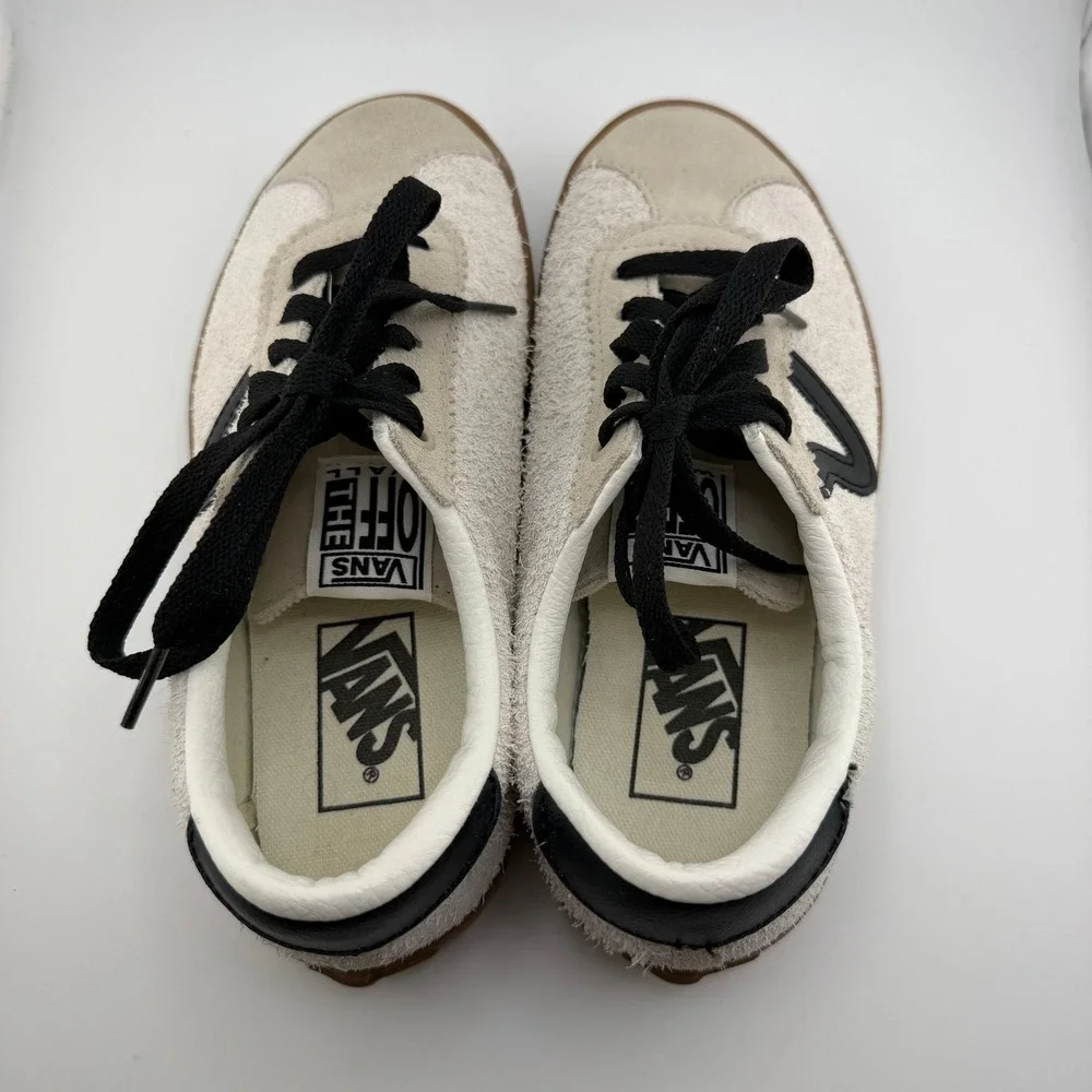 Vans Sport Low Sneakers Kids Marshmallow Black Gum Suede Size Men‎ 4 /Women 5.5